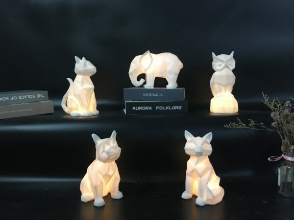 The paper folding animal series decor with LED light