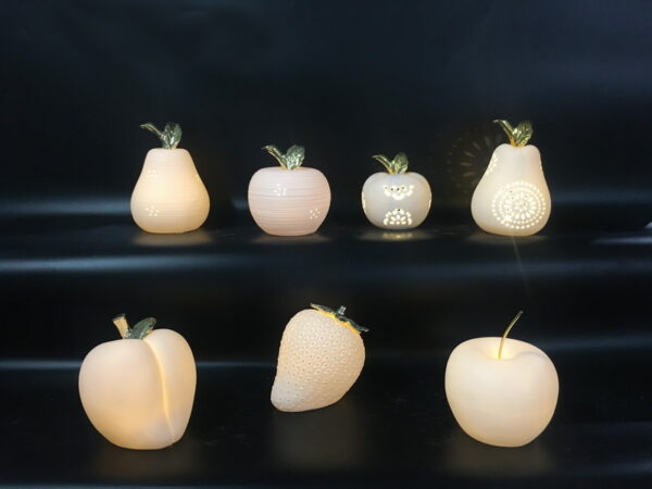 The pear/apple/peach/strawberry decor  with LED light