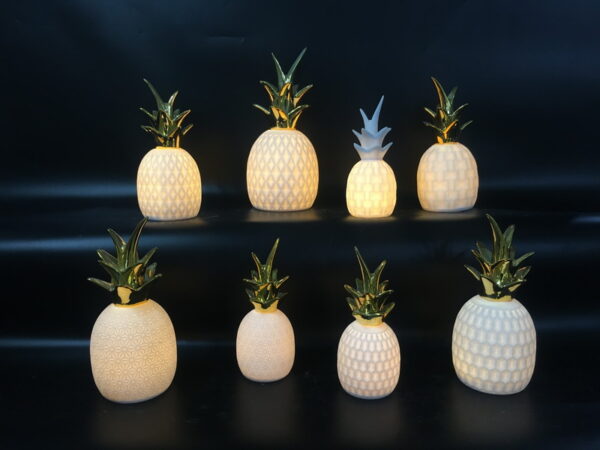 The pineapple decor with LED light