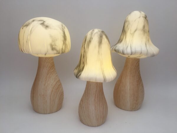 The water transfer printing mushroom decor with LED light